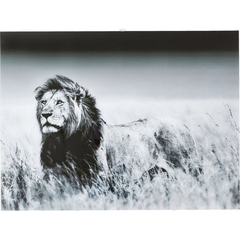 Picture Glass Lion King Standing 120x90cm